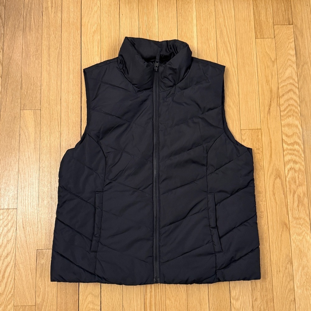 Cole Haan Insulated Quilted Puffer Vest Womens Sz L Black Polyester - Picture 3 of 8